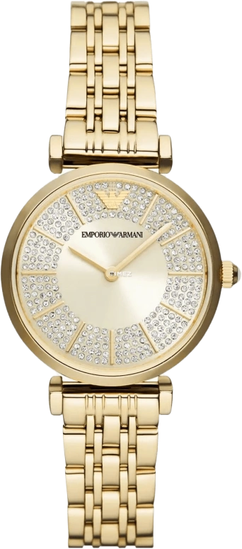 EMPORIO ARMANI,woman 32mm,32mm,Stainless Steel,Cream white,Quartz,Crystal Glass,Round,AR11608 NLP NLC