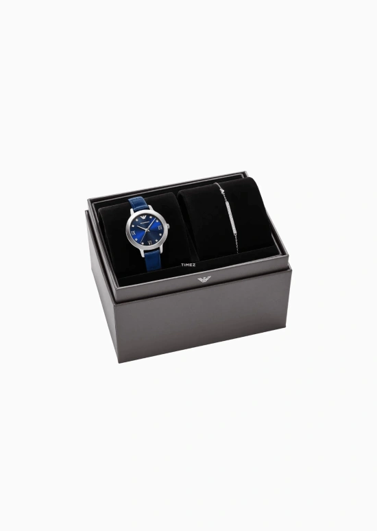 EMPORIO ARMANI,woman 32mm,32mm,Stainless Steel,Blue,Quartz,Hardlex,Round,AR80080SET NLP NLC