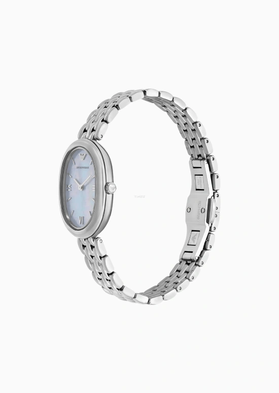 EMPORIO ARMANI,woman 34mm,34mm,Stainless Steel,White,Quartz,Glass,Oval,AR11706NLPNLC