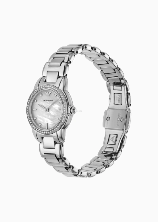EMPORIO ARMANI,woman 26mm,26mm,Stainless Steel,Silver White,White,Quartz,Glass,Round,AR11669 NLP NLC