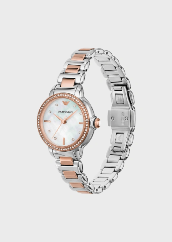 EMPORIO ARMANI,woman 32mm,32mm,Stainless Steel,White,Quartz,Round,Silver,AR11569 NLP NLC