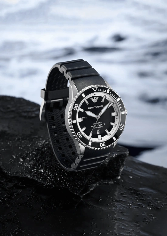 EMPORIO ARMANI,man 42mm,42mm,Stainless Steel,Black,Automatic,Day,Sapphire,Crystal Glass,AR60078 NLP NLC