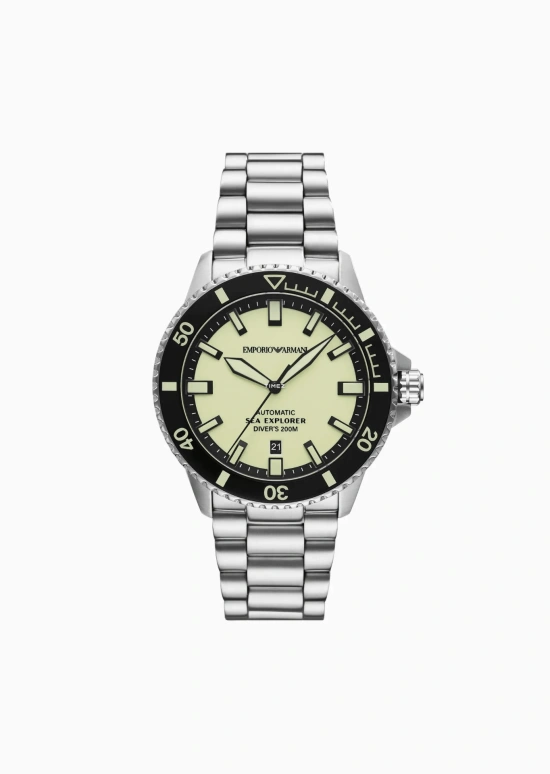 EMPORIO ARMANI,man 42mm,42mm,Stainless Steel,Beige,Automatic,Day,Sapphire,Crystal Glass,AR60083 NLP NLC