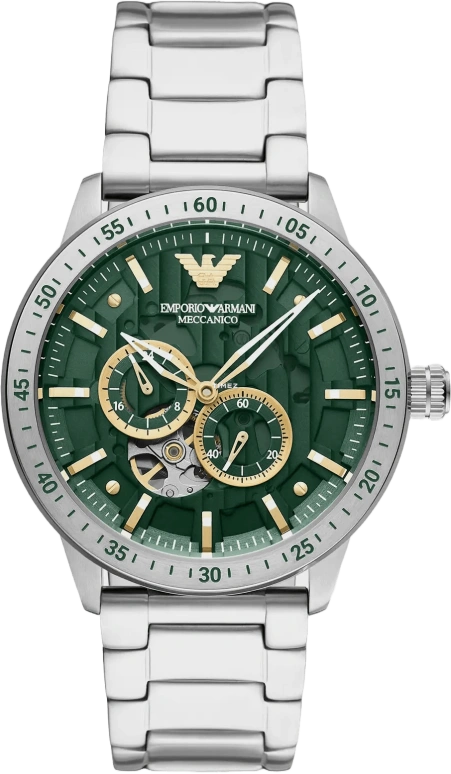 EMPORIO ARMANI,man 43.50mm,43.50mm,Stainless Steel,Green,Automatic,Hardlex,Crystal Glass,Round,AR60053 NLP NLC