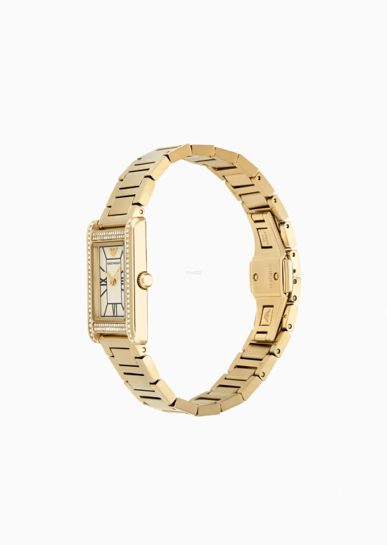 EMPORIO ARMANI,woman 22mm,22mm,Stainless Steel,Cream,Quartz,Glass,Rectangular,AR11659 NLP NLC