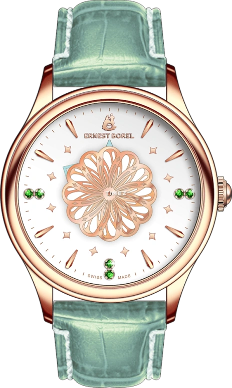 Ernest Borel,Cocktail 31mm,31mm,Stainless Steel,White,Quartz,Round,Rose Gold,E0108L0C,E0108L0C-QR4L