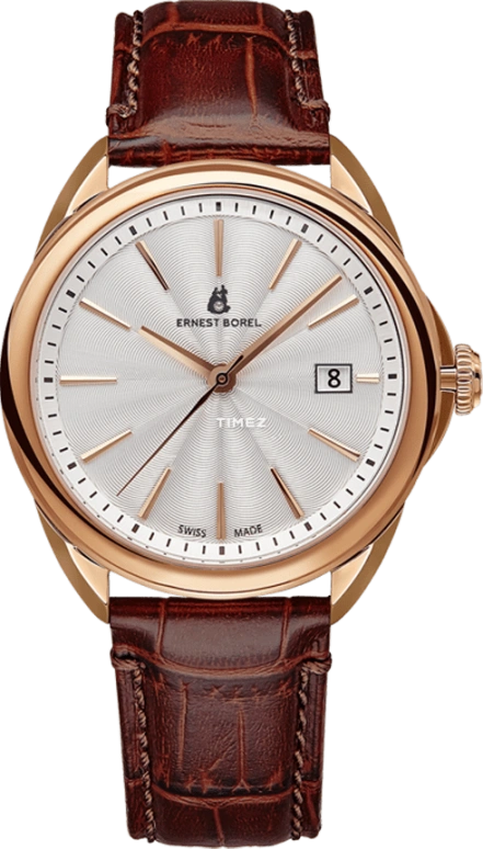 Ernest Borel,Eternity 40mm,40mm,Stainless Steel,Silver,Automatic,Day,Sapphire,Crystal Glass,N0435G0B,N0435G0B-MR2L
