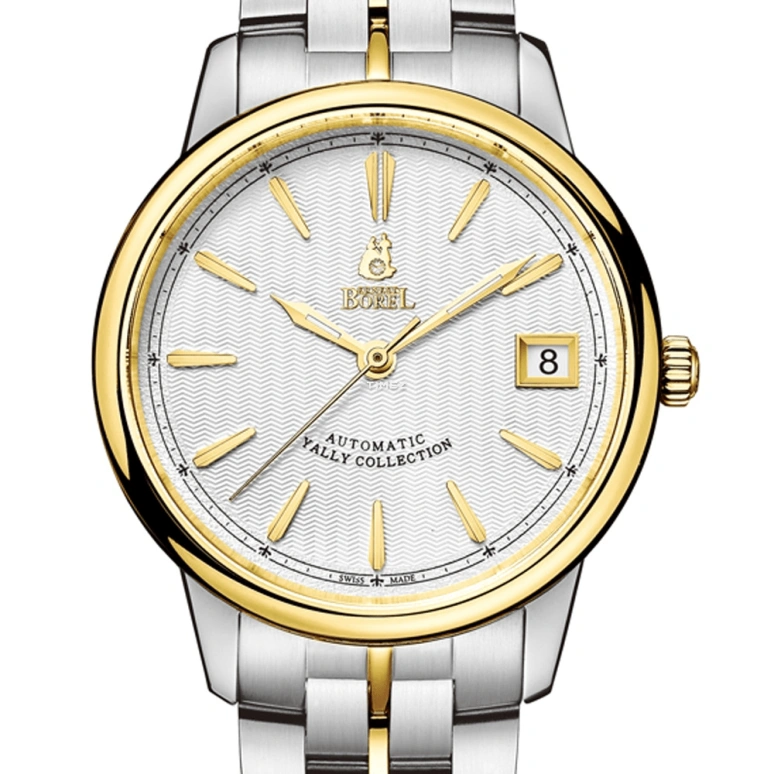 Ernest Borel,Yally 34.50mm,34.50mm,Stainless Steel,Silver,Automatic,Day,Sapphire,Crystal Glass,LB5680,LB5680-25111