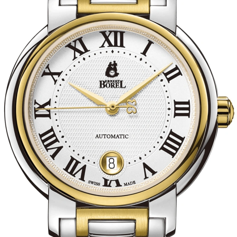 Ernest Borel,Romance 40.50mm,40.50mm,Stainless Steel,White,Automatic,Day,Sapphire,Crystal Glass,GB1856N,GB1856N-252