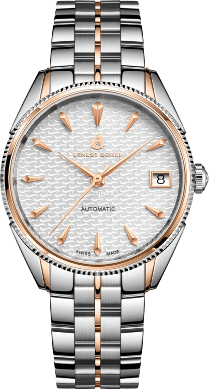 Ernest Borel,Eternity 32mm,32mm,Stainless Steel,Silver,Automatic,Day,Sapphire,Crystal Glass,N0440L0A,N0440L0A-MN2N