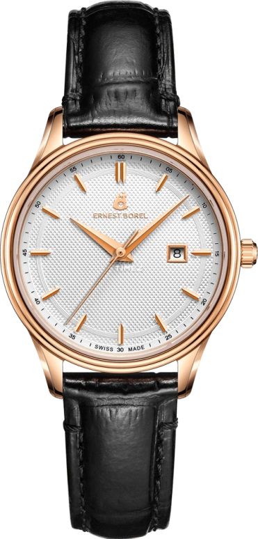 Ernest Borel,Yally 29mm,29mm,Stainless Steel,Silver White,Quartz,Day,Sapphire,Crystal Glass,N0501L0B,N0501L0B-QR4L