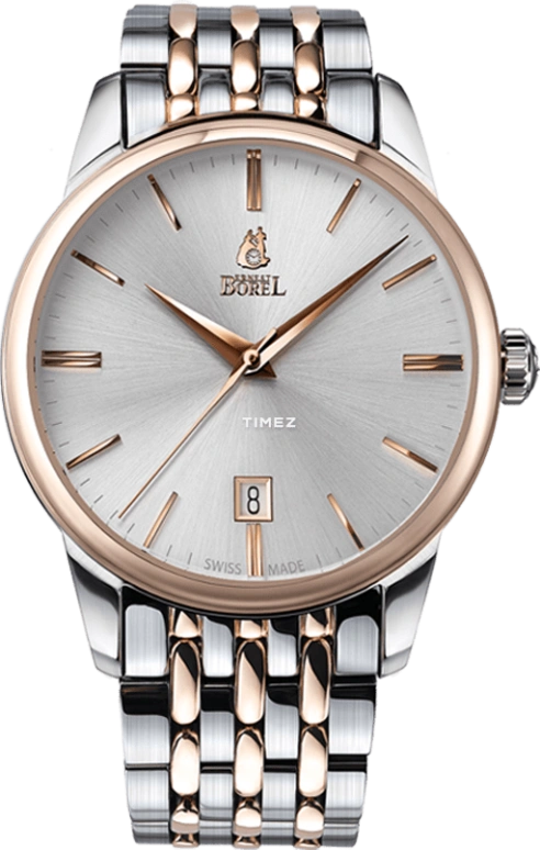Ernest Borel,Heritage 39mm,39mm,Stainless Steel,Silver,Automatic,Day,Sapphire,Crystal Glass,N0432G0A,N0432G0A-MN2N