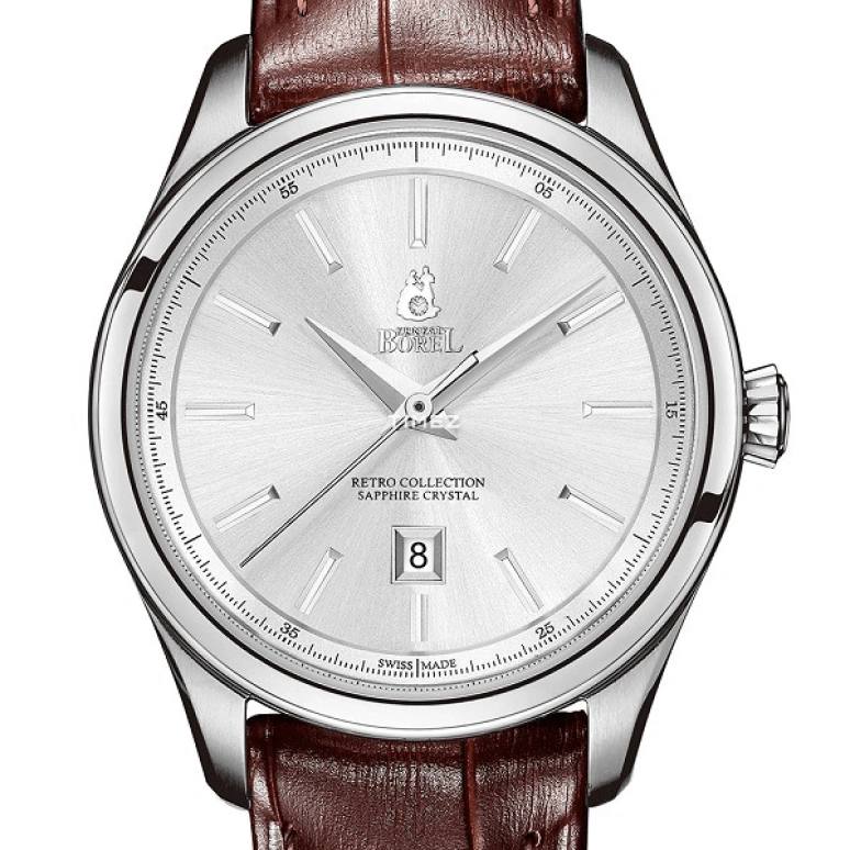 Ernest Borel,Retro 31mm,31mm,Stainless Steel,Silver,Quartz,Day,Sapphire,Crystal Glass,LS906,LS906-211BR