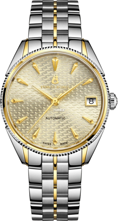 Ernest Borel,Eternity 32mm,32mm,Stainless Steel,Gold,Automatic,Day,Sapphire,N0440L0B,N0440L0B-MB1B