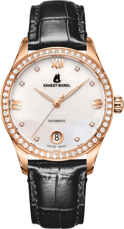 Ernest Borel,Galaxy 35mm,35mm,Stainless Steel,Silver White,Automatic,Day,Sapphire,E0106B0B,E0106B0B-MR4L