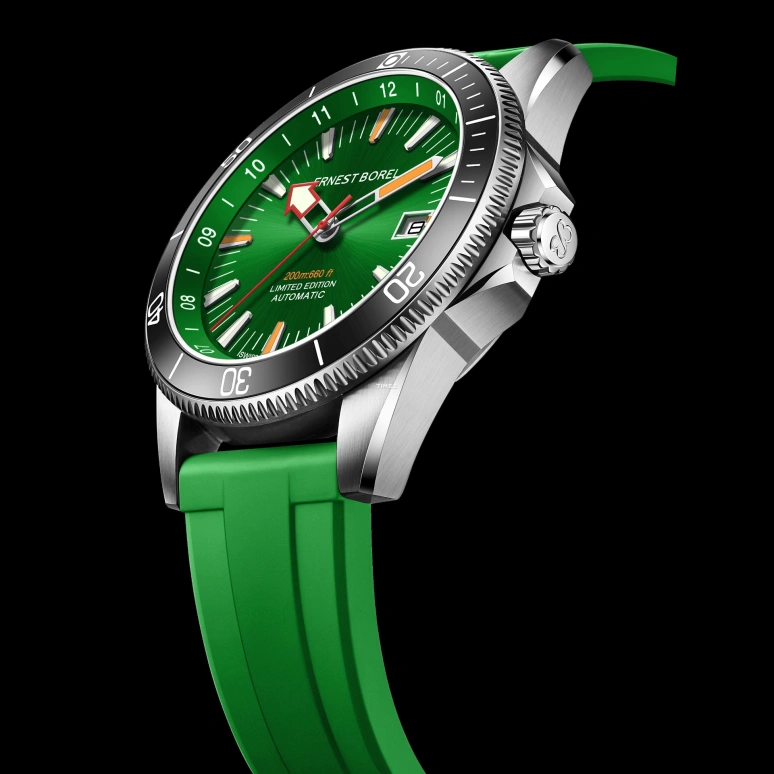 Ernest Borel,Sage 41mm,41mm,Stainless Steel,Green,Automatic,Day,Sapphire,Crystal Glass,E0739GLC,E0739GLC-MV9V