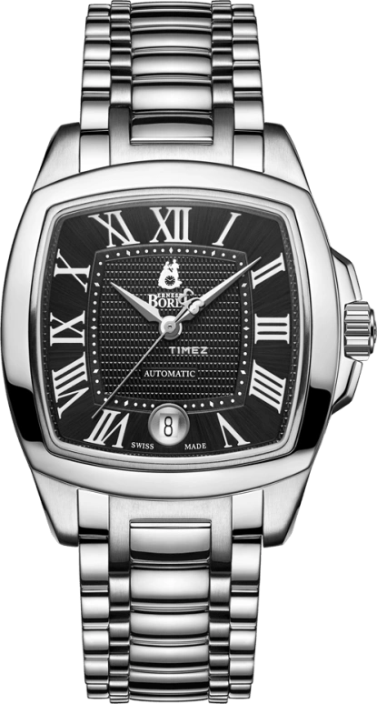 Ernest Borel,Romance 37mm,37mm,Stainless Steel,Black,Automatic,Day,Sapphire,Crystal Glass,GS1856S,GS1856S-E552