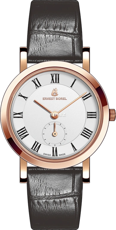 Ernest Borel,Danaus 27.50mm,27.50mm,Stainless Steel,White,Quartz,38hours,Sapphire,Crystal Glass,N0416L0E,N0416L0E-QR4L