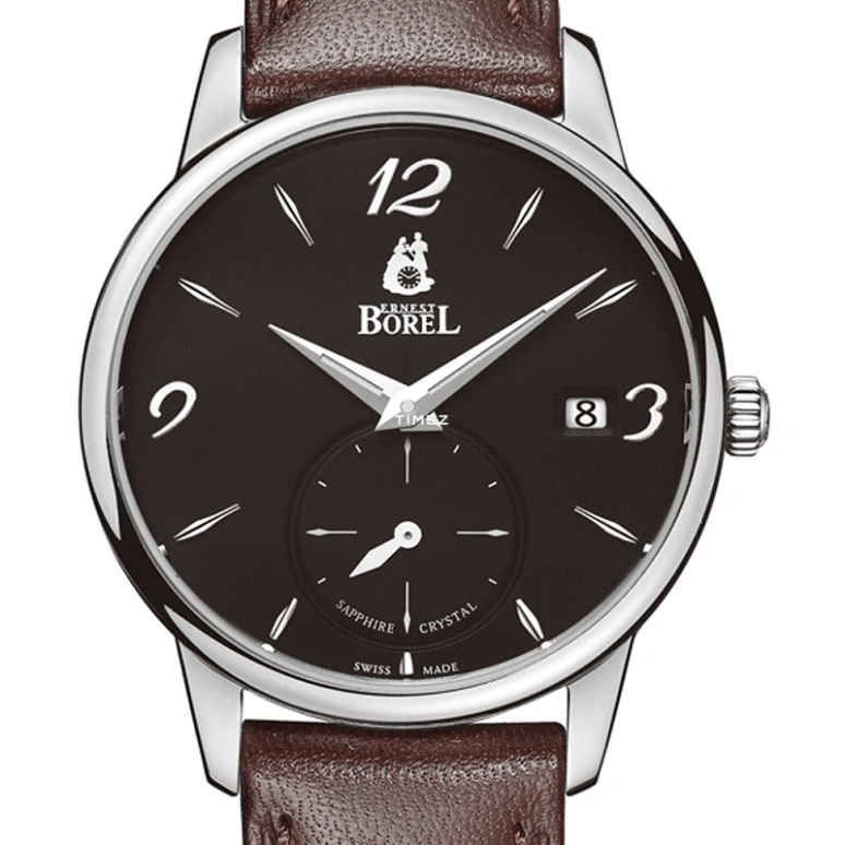 Ernest Borel,Yally 32mm,32mm,Stainless Steel,Black,Quartz,Day,Sapphire,Crystal Glass,LS5650,LS5650-58421BR