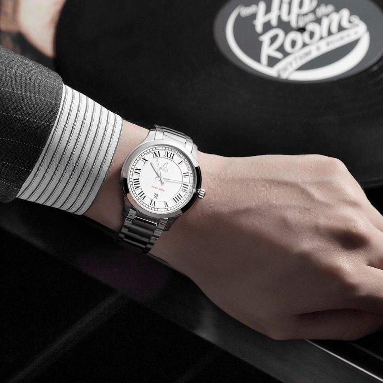 Ernest Borel,Harmonic 41mm,41mm,Stainless Steel,Silver,Quartz,Day,Sapphire,Crystal Glass,GS608,GS608-2556