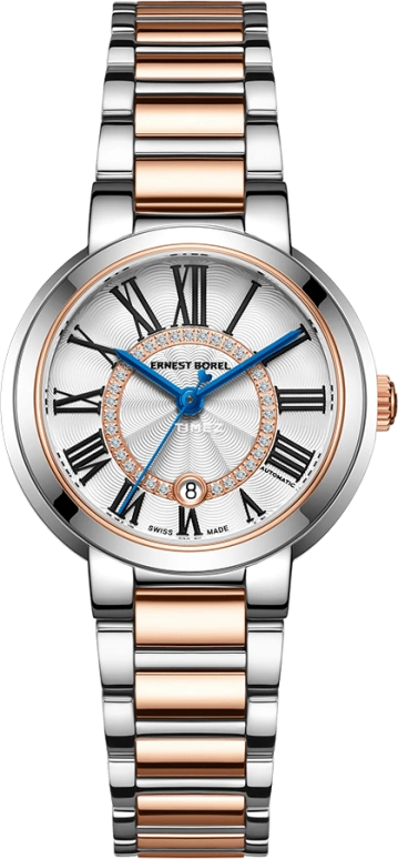 Ernest Borel,Galaxy 29mm,29mm,Stainless Steel,Silver White,Automatic,Day,38hours,N0119L0A,N0119L0A-MN2N