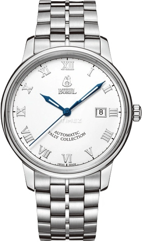 Ernest Borel,Yally 40mm,40mm,Stainless Steel,White,Automatic,Day,Sapphire,Crystal Glass,GS5680N,GS5680N-431