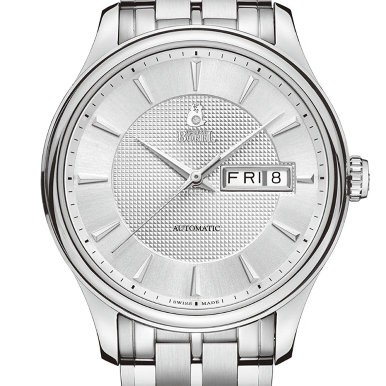 Ernest Borel,Retro 39.50mm,39.50mm,Stainless Steel,Silver,Automatic,Date,Day,GS8280,GS8280-211