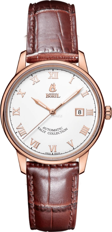 Ernest Borel,Yally 40mm,40mm,Stainless Steel,White,Automatic,Day,Sapphire,Crystal Glass,N0407G0C,N0407G0C-MR4L