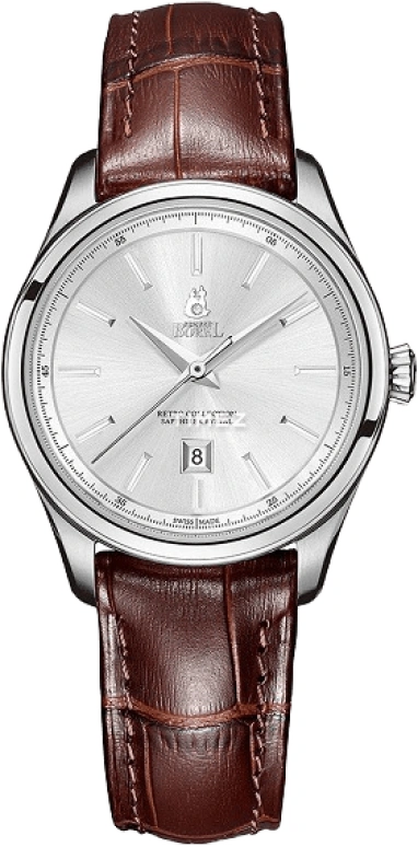 Ernest Borel,Retro 31mm,31mm,Stainless Steel,Silver,Quartz,Day,Sapphire,Crystal Glass,LS906,LS906-211BR