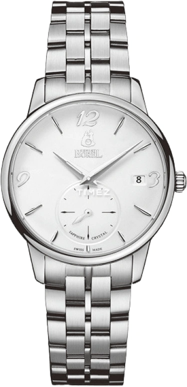 Ernest Borel,Yally 32mm,32mm,Stainless Steel,Silver,Quartz,Day,Sapphire,Crystal Glass,LS5650,LS5650-28421