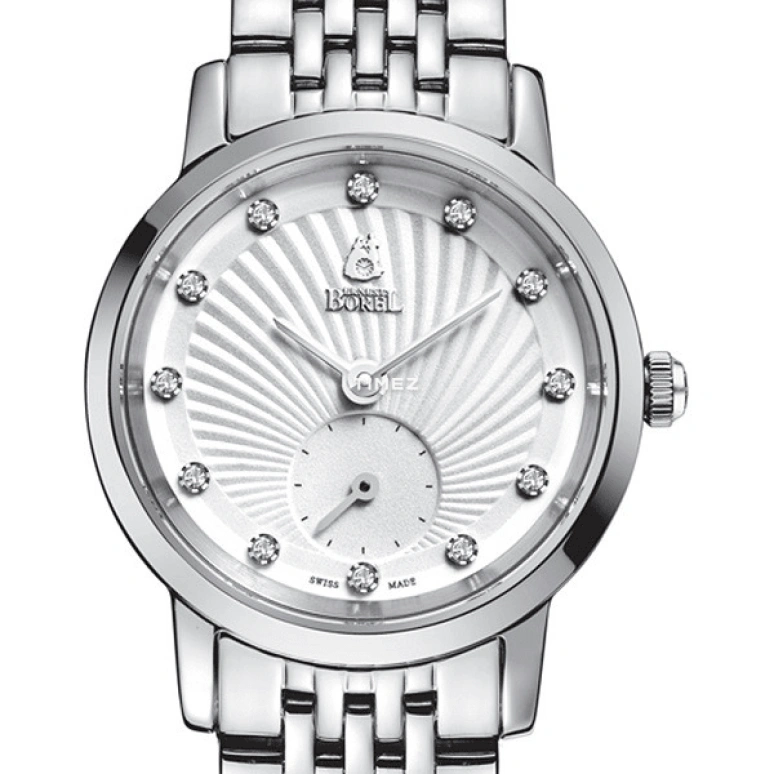 Ernest Borel,Joss 255mm,255mm,Stainless Steel,Silver White,Quartz,Sapphire,Crystal Glass,Round,LS809L,LS809L-4590