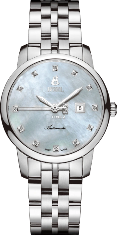 Ernest Borel,Jules 30mm,30mm,Stainless Steel,Silver White,Automatic,Day,Sapphire,Crystal Glass,LS9288H,LS9288H-49221