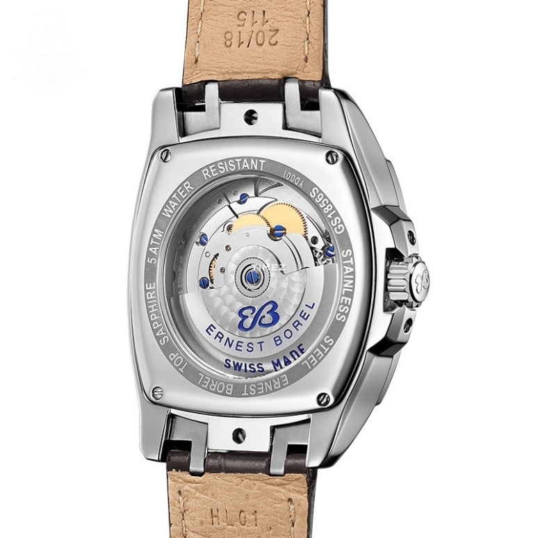 Ernest Borel,Romance 37mm,37mm,Stainless Steel,Silver,Automatic,Day,Sapphire,Crystal Glass,GS1856S,GS1856S-E251BK