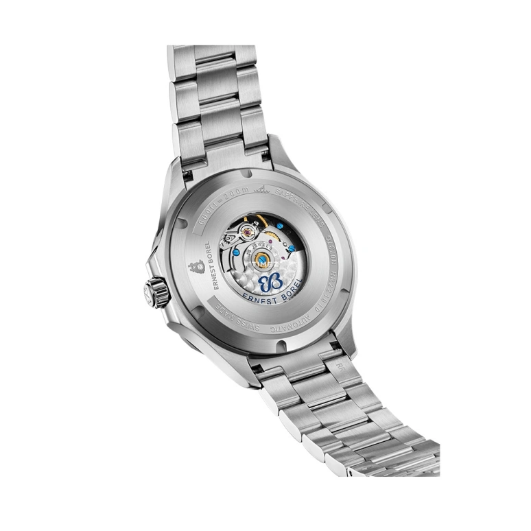 Ernest Borel,Sage 42mm,42mm,Stainless Steel,Blue,Black,Automatic,Day,Sapphire,Crystal Glass,N0737G0B,N0737G0B-MH6S