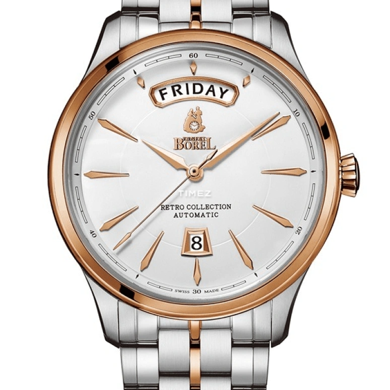 Ernest Borel,Retro 42mm,42mm,Stainless Steel,Silver,Automatic,Date,Day,GBR8380,GBR8380-48191