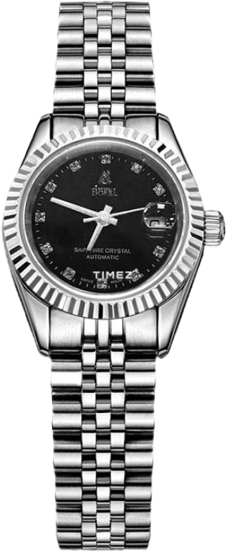 Ernest Borel,Bold 25.50mm,25.50mm,Stainless Steel,Black,Automatic,Day,Sapphire,Crystal Glass,LS5036N,LS5036N-6392