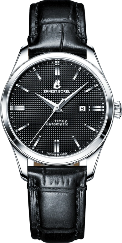Ernest Borel,Retro 31mm,31mm,Stainless Steel,Black,Automatic,Day,38hours,E0405L0C,E0405L0C-MS5L