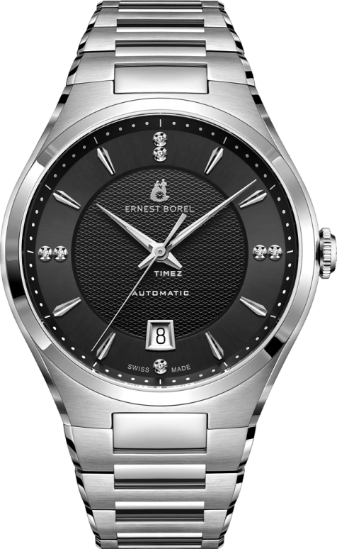 Ernest Borel,Heritage 40mm,40mm,Stainless Steel,Black,Automatic,Day,42hours,N0565G0B,N0565G0B-MS5S