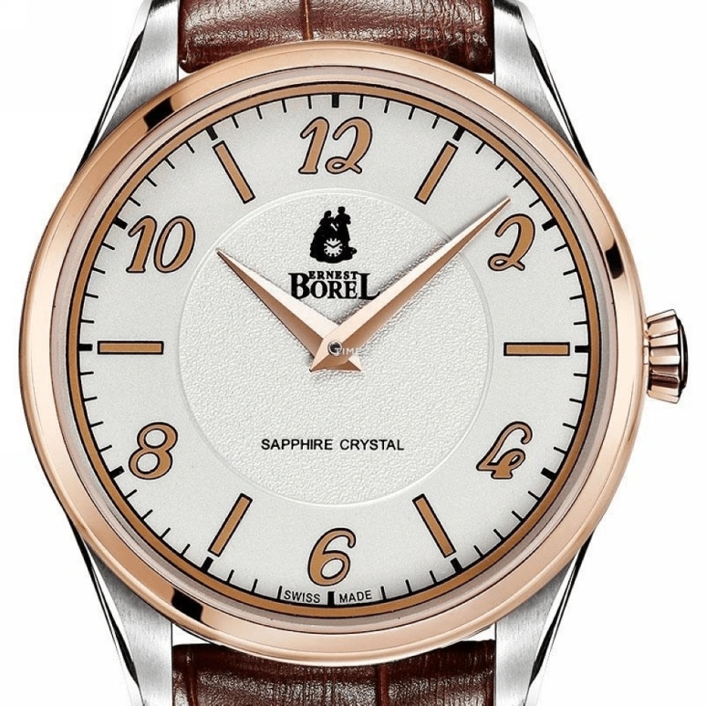 Ernest Borel,Retro 39mm,39mm,Stainless Steel,Cream,Quartz,Sapphire,Crystal Glass,Round,GBR906,GBR906-4869BR