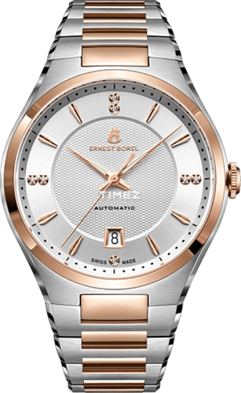 Ernest Borel,Heritage 40mm,40mm,Stainless Steel,Silver,Automatic,Day,Sapphire,Crystal Glass,N0565G0A,N0565G0A-MN2N