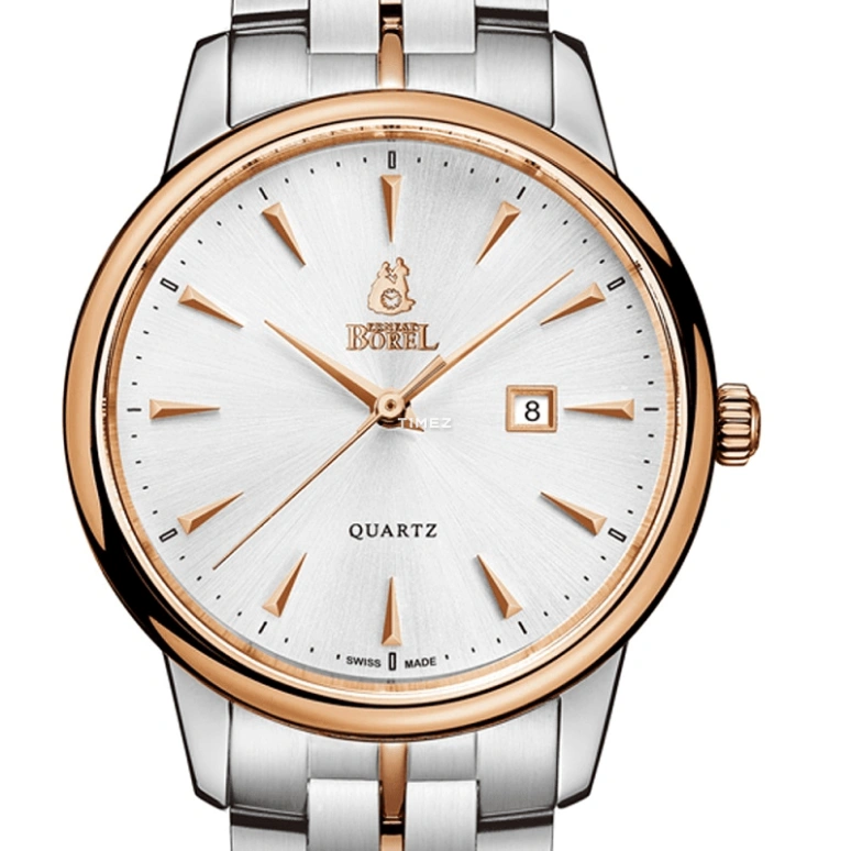 Ernest Borel,Yally 32mm,32mm,Stainless Steel,White,Automatic,Day,Sapphire,Crystal Glass,LBR5650H,LBR5650H-23191