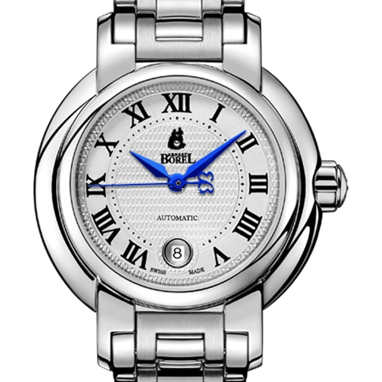 Ernest Borel,Romance 29mm,29mm,Stainless Steel,Silver White,Automatic,Day,Sapphire,Crystal Glass,LS1856N,LS1856N-251