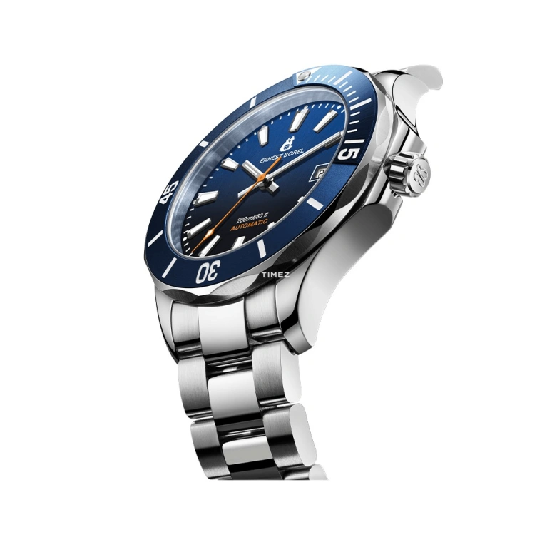 Ernest Borel,Sage 42mm,42mm,Stainless Steel,Blue,Black,Automatic,Day,Sapphire,Crystal Glass,N0737G0B,N0737G0B-MH6S