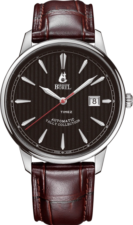 Ernest Borel,Yally 41mm,41mm,Stainless Steel,Silver,Automatic,Day,Sapphire,Crystal Glass,GS5680,GS5680-55121BR