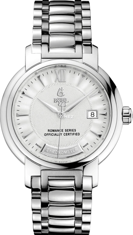 Ernest Borel,Romance 40.50mm,40.50mm,Stainless Steel,Silver,Automatic,Day,Sapphire,Crystal Glass,GS1856C2,GS1856C2-2522