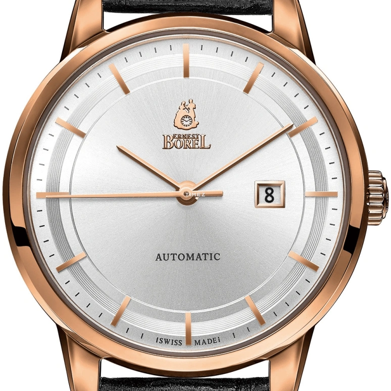 Ernest Borel,Yally 39mm,39mm,Stainless Steel,Silver,Automatic,Day,Sapphire,Crystal Glass,GGR5690,GGR5690-212BK
