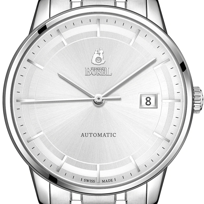 Ernest Borel,Yally 39mm,39mm,Stainless Steel,Silver,Automatic,Day,Sapphire,Crystal Glass,GS5690,GS5690-211