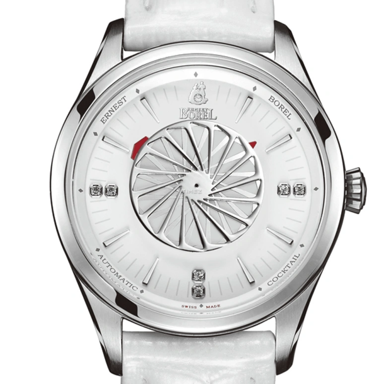 Ernest Borel,Cocktail 31mm,31mm,Stainless Steel,Silver,Automatic,38hours,Sapphire,Crystal Glass,LS8080,LS8080-28221WH