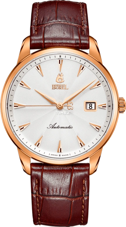 Ernest Borel,Jules 40mm,40mm,Stainless Steel,Silver,Automatic,Day,40hours,N0702G0B,N0702G0B-MR2L