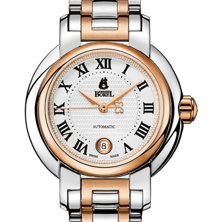 Ernest Borel,Romance 29mm,29mm,Stainless Steel,White,Automatic,Day,Sapphire,Crystal Glass,LBR1856N,LBR1856N-253